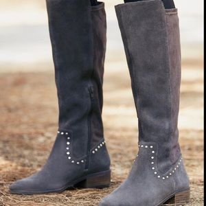 New Sole Society Grey Suede Boots